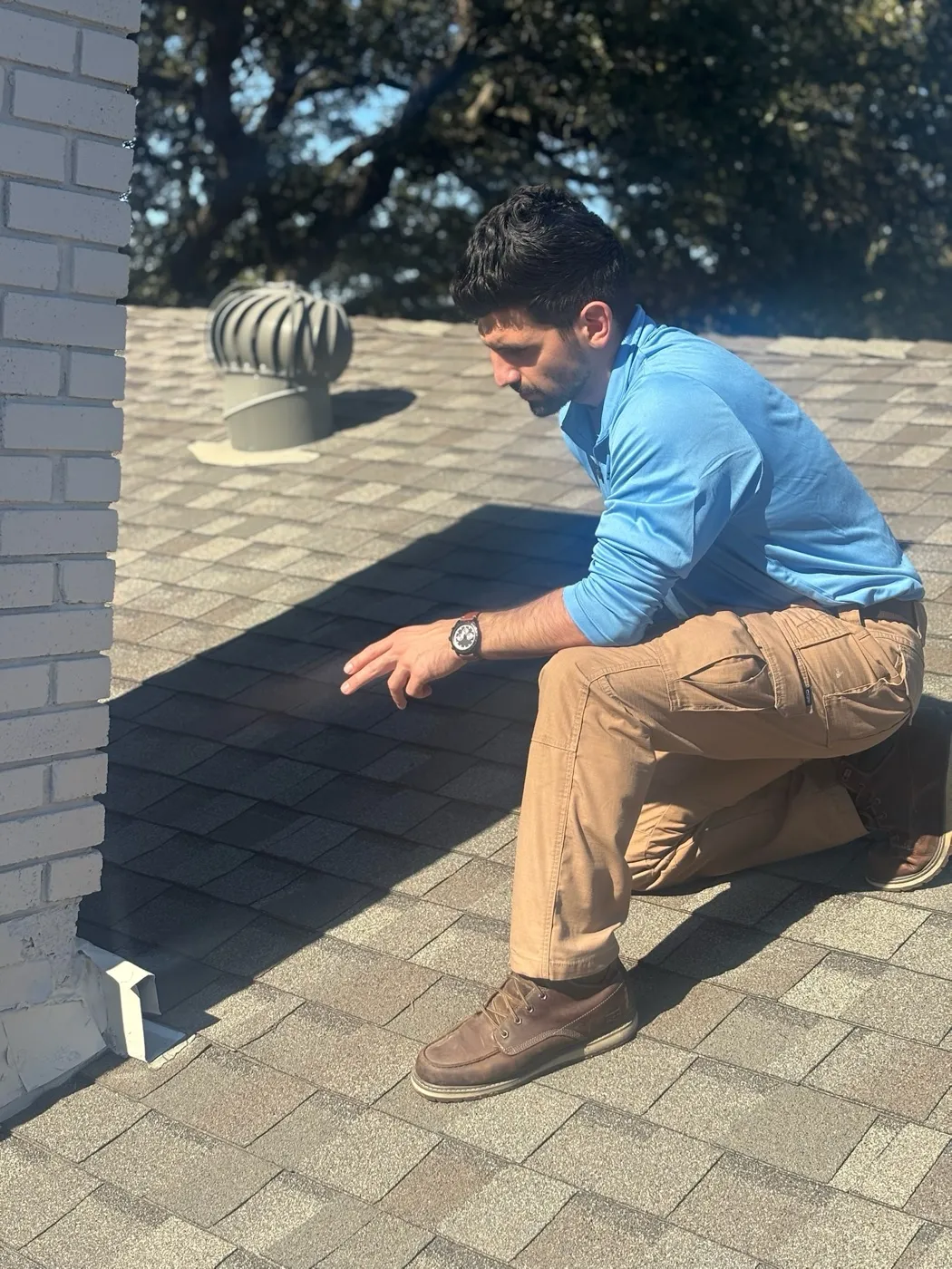 Home inspector evaluating a new construction home in Dallas-Fort Worth